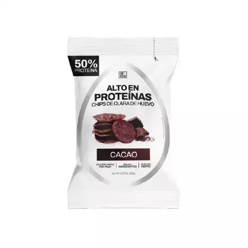 Snack dulce de clara de huevo con sabor a cacao