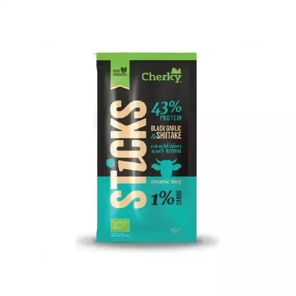 Snack de res en formato palito ECO, alto en proteína
